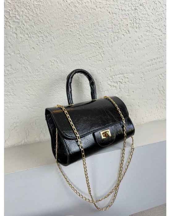 Siyah Renk Kalıp Zincirli Çapraz Çanta CB8161