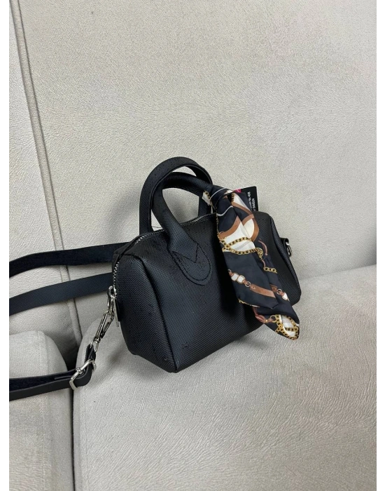 Siyah Renk Mini Boy Fularlı Lakos Çanta CB68735