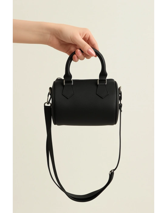 Siyah Renk MİNİ Silindir Çapraz Çanta CB89111