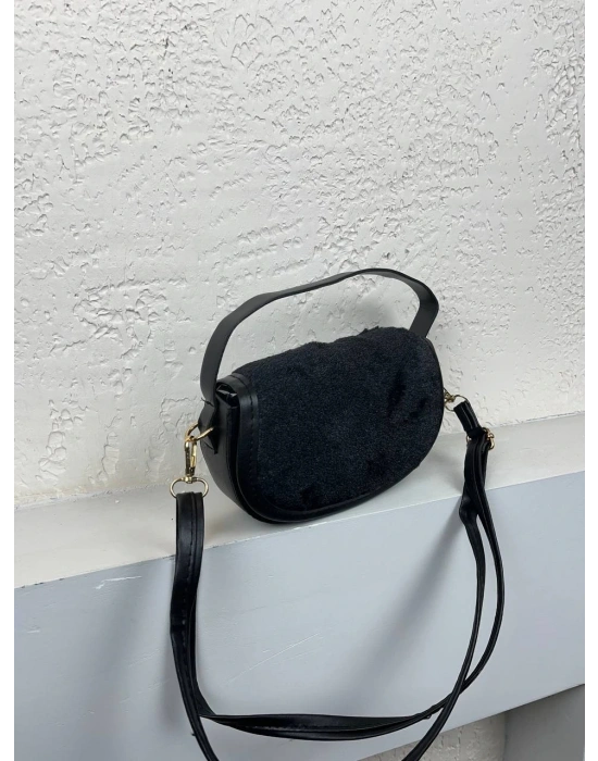 Siyah Renk Peluş Çanta CB90913