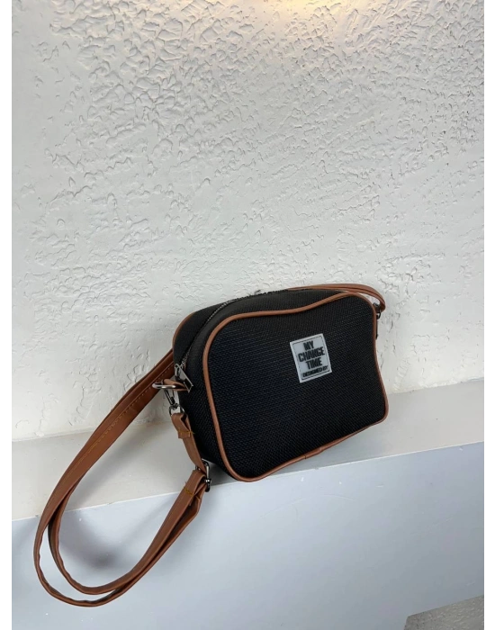Siyah Renk Taba Kenar Hasır Çanta CB2021