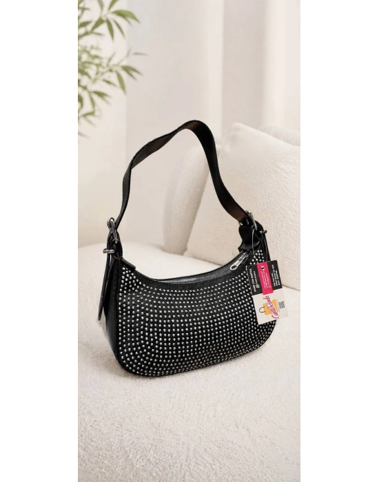 Siyah Renk Taşlı Çanta CB01541