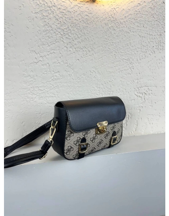 Siyah Renk Vizon Detaylı Kemerli Çanta CB0691