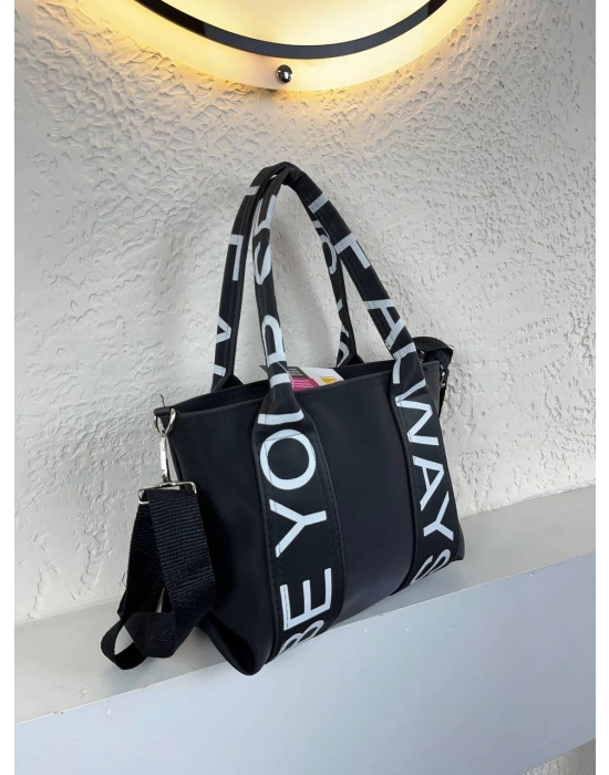 Siyah Renk YAZILI KALİTE Çanta CB6811