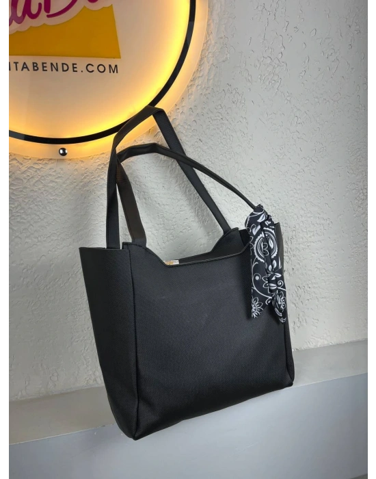 Siyah Renk YENİ BÜYÜK BOY FULARLI Çanta CB90121