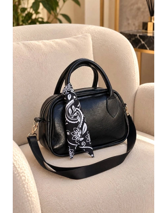 Siyah Renk YENİ FULARLI Çanta CB82141