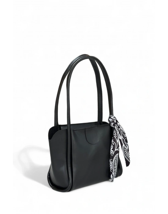 Siyah Renk Yeni Fularlı Kol Çanta CB1444