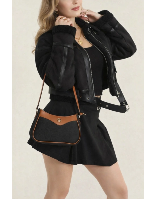 Siyah Taba Detaylı Renk YENİ BAGET Çanta CB81141