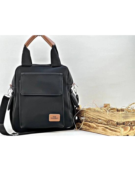 Siyah Tabalı Hem Sırt Hem Çapraz Çanta CB9724