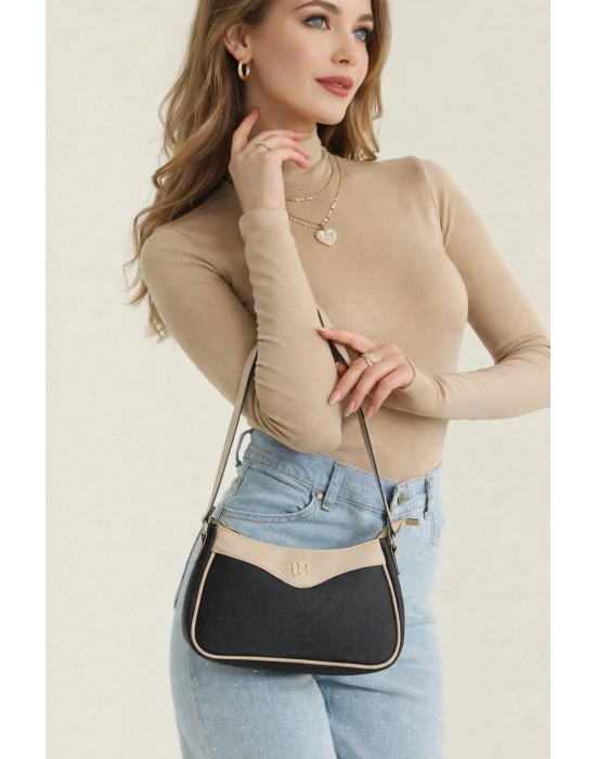 Siyah Vizon Detaylı Renk YENİ BAGET Çanta CB81141