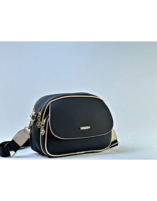 Siyah Vizonlu Renk 3 Bölme BRLN Çanta CB22673