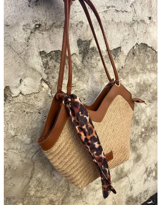 Taba Koyu Vizon Hasır Kol Çanta CB8194