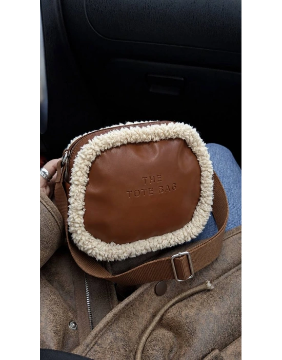 Taba Peluş Tote Çapraz Çanta CB80432