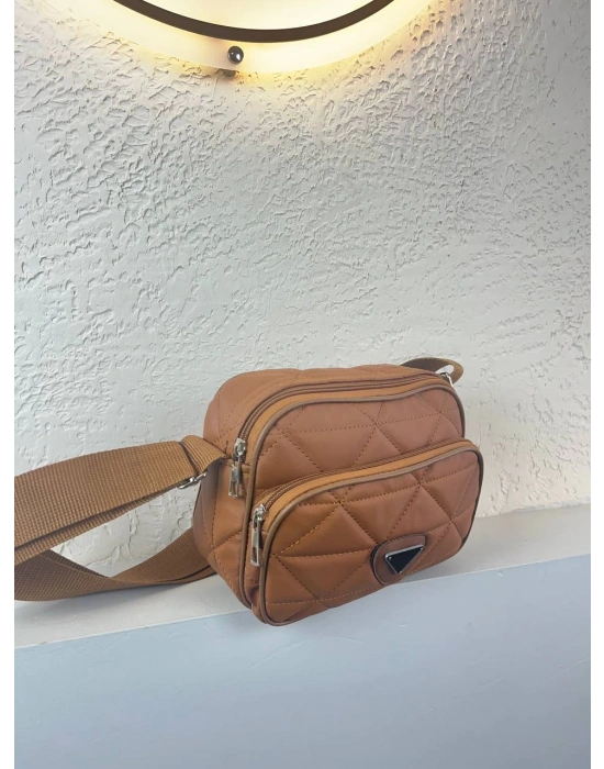 Taba Renk 2 Bölme Kapitone Kücük Çanta CB0239