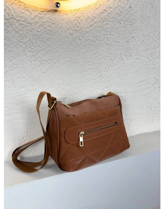 Taba Renk 3 Bölme Çapraz Çanta CB2578