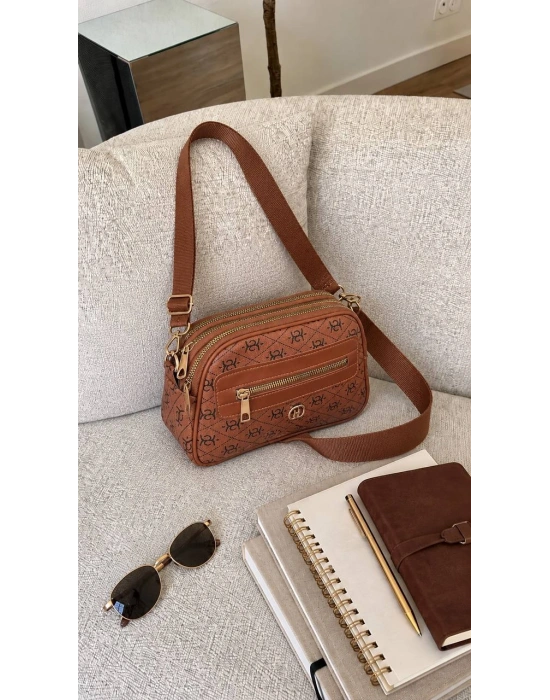 Taba Renk 3 Bölme Önü M Harfli Çanta CB89292