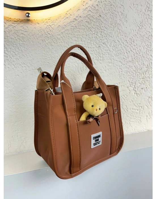 Taba Renk Ayıcıklı Hediyeli Çanta CB0283