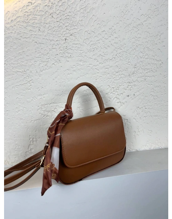 Taba Renk Kalıp FULARLI Çanta CB0241