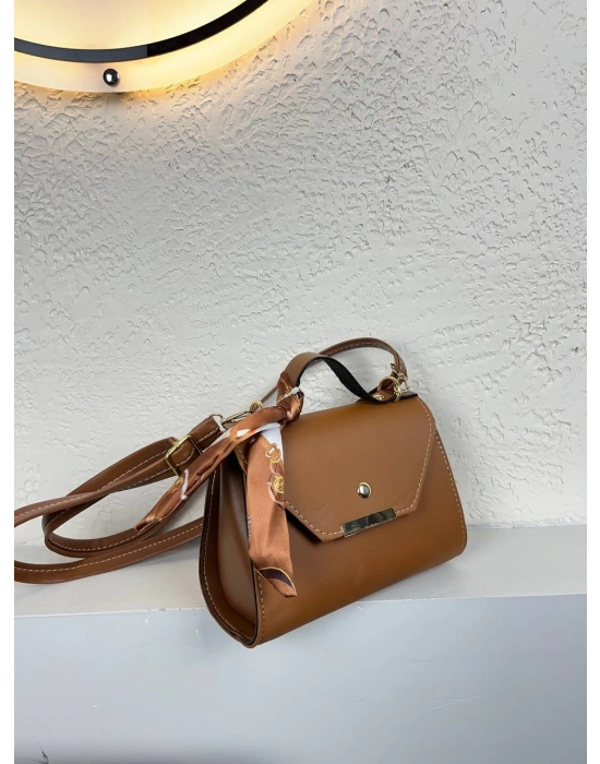 Taba Renk Kalıp Fularlı Çanta CB9145