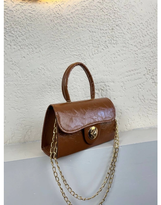 Taba Renk Kalıp Zincirli Çanta CB091487