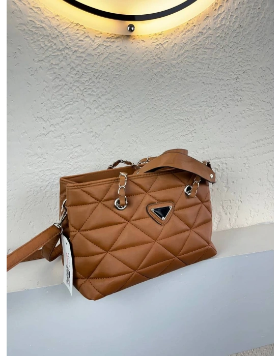 Taba Renk Kapitone 2 Bölme Kalite Çanta CB8143