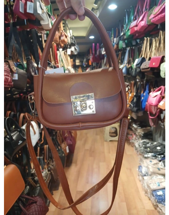Taba Renk Kilitli Çapraz Çanta CB6974