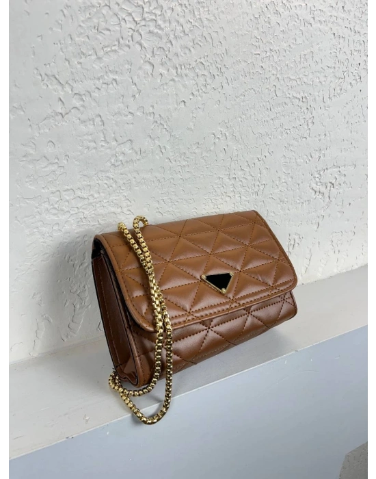 Taba Renk YENİ KAPİTONE DMN ZİNCİRLİ Çanta CB5247