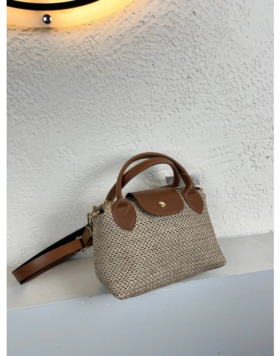 Taba Sap Hasır Desenli Çapraz Çanta CB08922