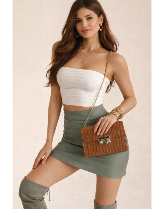 Taba Zincir Detaylı Çapraz Çanta CB9103