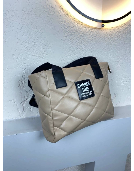 Açık Vizon Büyük Boy Kol Çanta 2024 CB4963