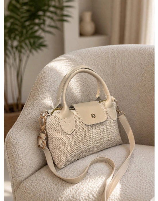 Vizon Renk hasır MİNİ Çanta CB01451
