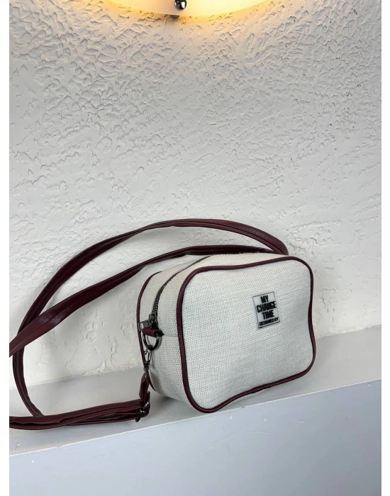 Vizon Renk Kahve Kenar Hasır Çanta CB2021