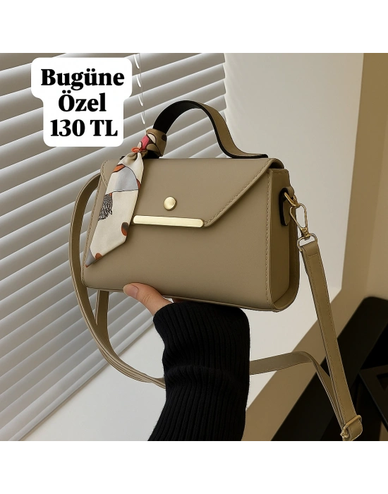 Vizon Renk Kalıp Fularlı Çanta CB9145