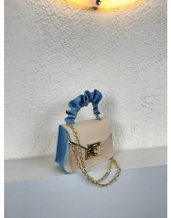 Vizon Renk Mavi Sap Mini Zincirli Çanta CB5796