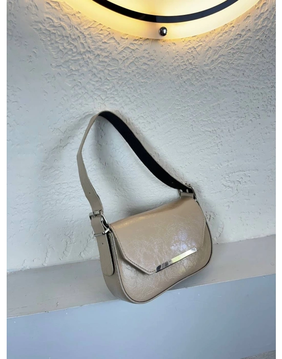 Vizon Renk Önü Metal Kalıp Çanta CB8459