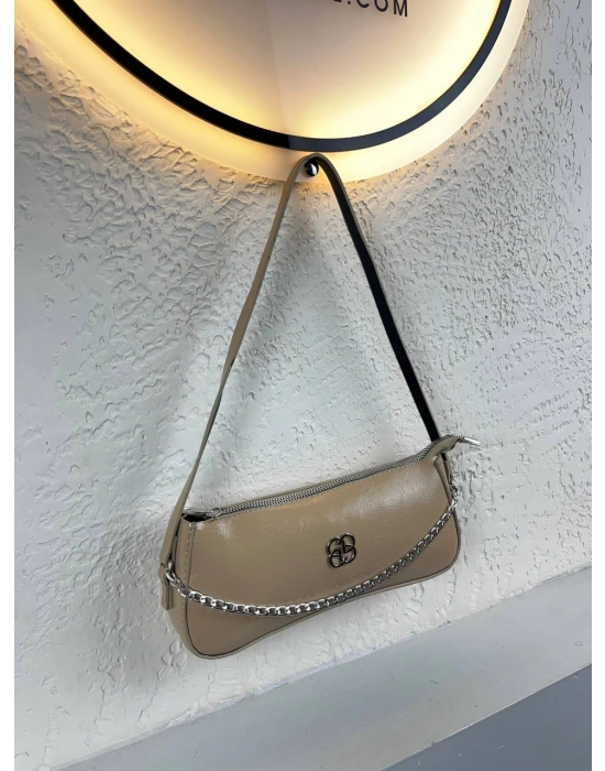 Koyu Vizon Renk Önü Zincirli Çanta CB8911