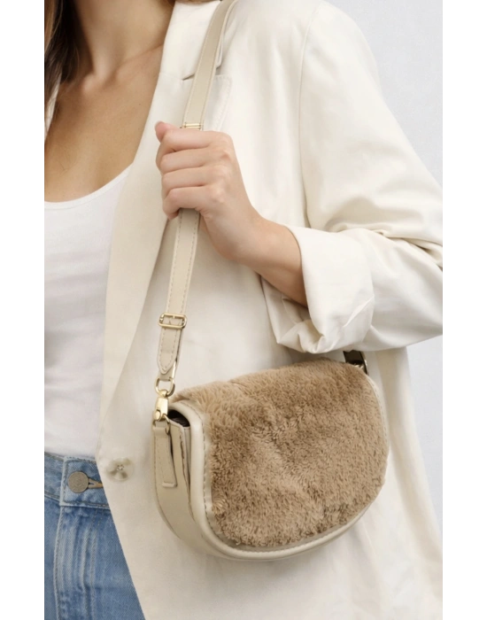 Vizon Renk Peluş Çanta CB90913