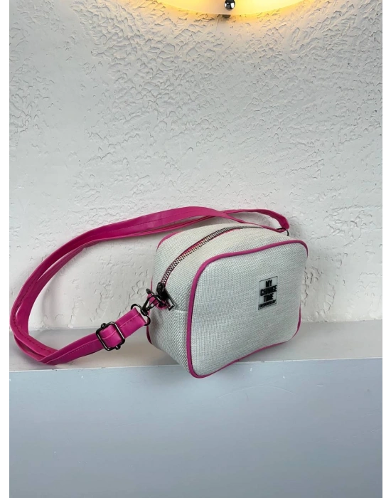 Vizon Renk Pembe Kenar  Hasır Çanta CB2021