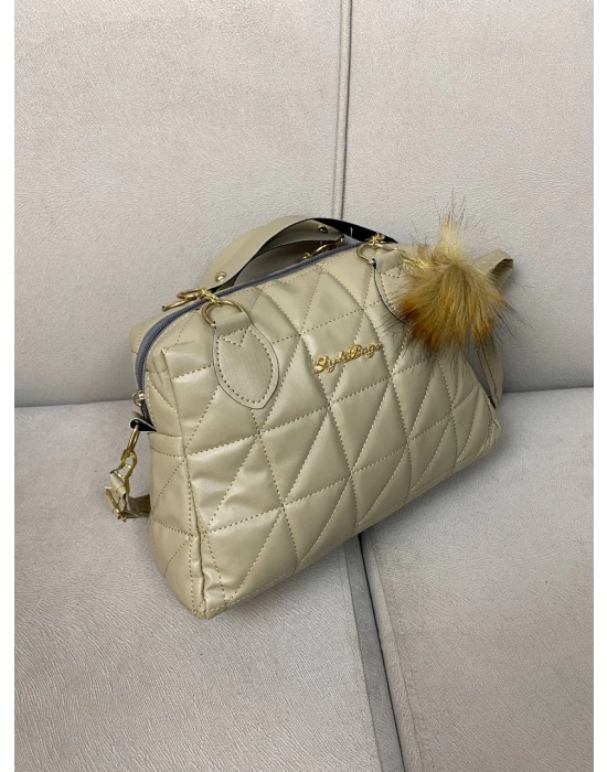 Vizon Renk Ponpon hediyeli Zincirli Çapraz Çanta CB7826