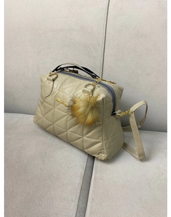 Vizon Renk Ponpon hediyeli Zincirli Çapraz Çanta CB7826