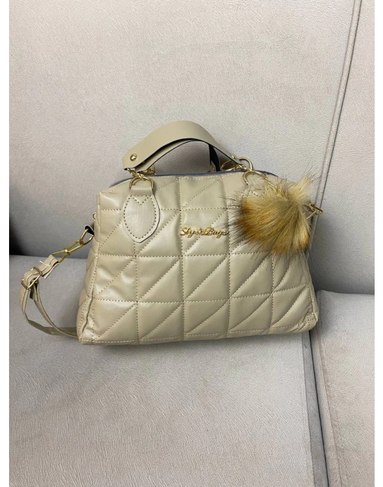 Vizon Renk Ponpon hediyeli Zincirli Çapraz Çanta CB7826