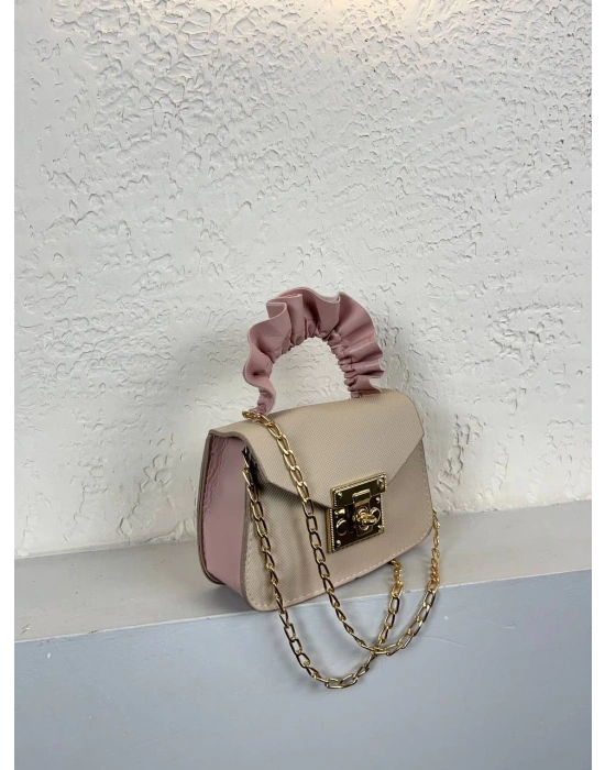 Vizon Renk Pudra Sap Mini Zincirli Çanta CB5796