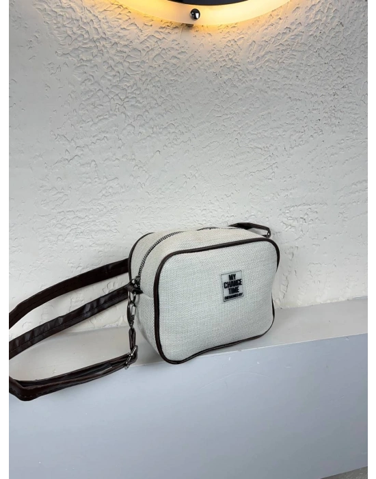 Vizon Renk Siyah Kenar Hasır Çanta CB2021