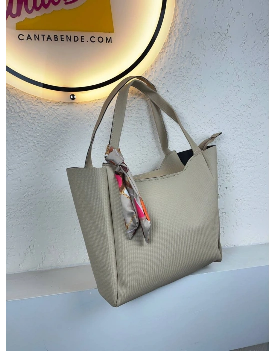 Vizon Renk YENİ BÜYÜK BOY FULARLI Çanta CB90121