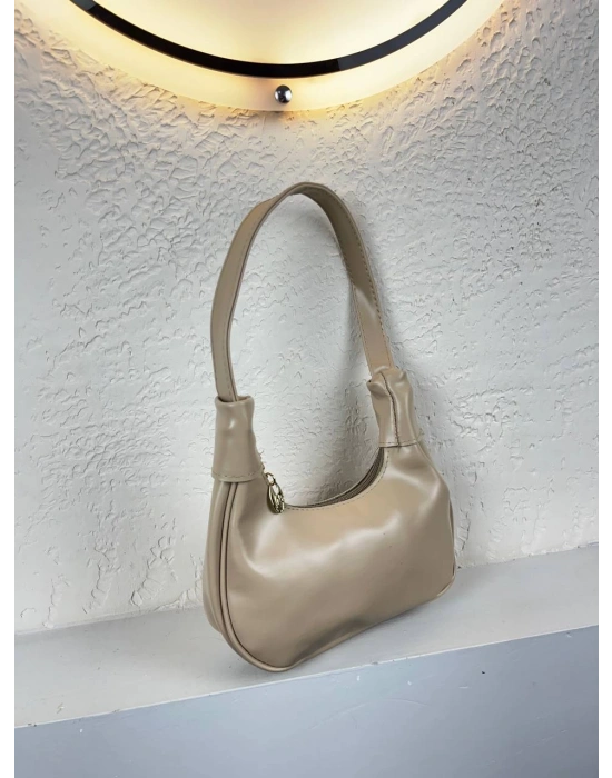 Vizon Renk Yumuşak Deri Baget Çanta CB2543