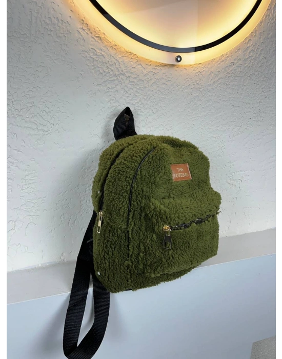 Yeşil Peluş Sırt Çanta CB8527