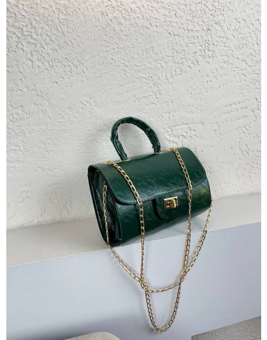Yeşil Renk Kalıp Zincirli Çapraz Çanta CB8161