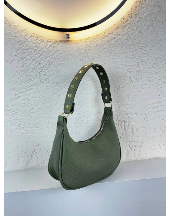 Yeşil Renk Lakos Deri Baget Çanta CB7171