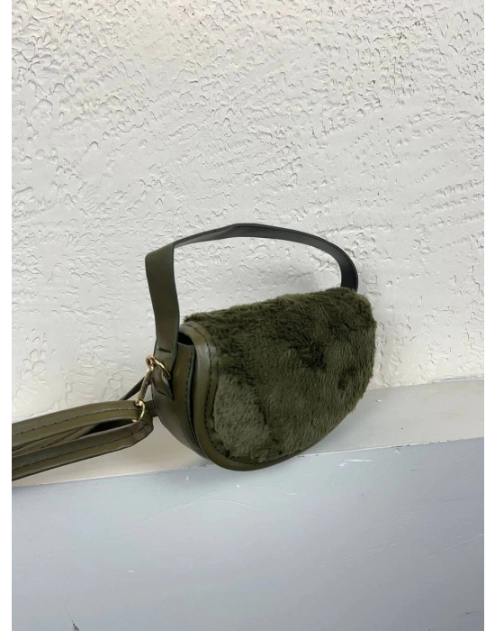 Yeşil Renk Peluş Çanta CB90913