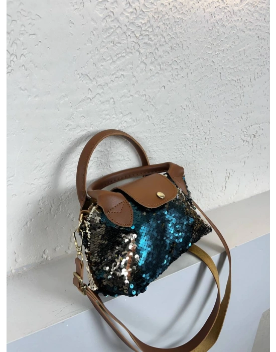 Zümrüt Yeşil Taba Saplı Pullu Çanta CB3209